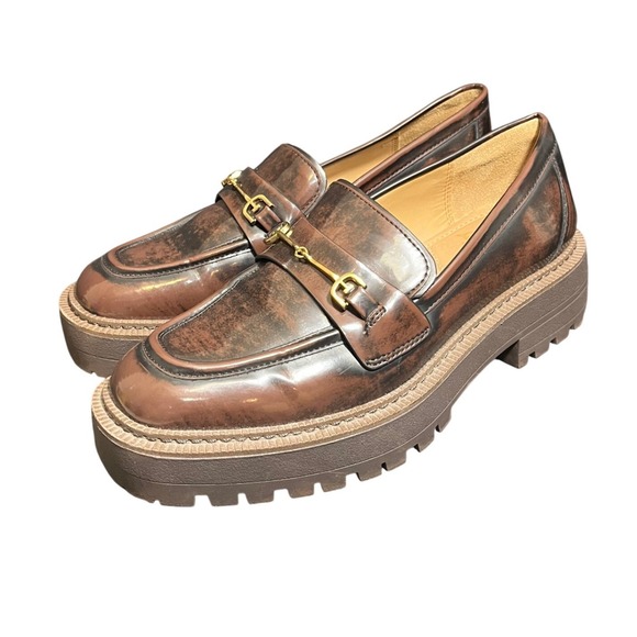 Sam Edelman Shoes - Sam Edelman Laurs Loafers Womens 8 Chestnut Lug Sole Chunky Dark Academia Preppy